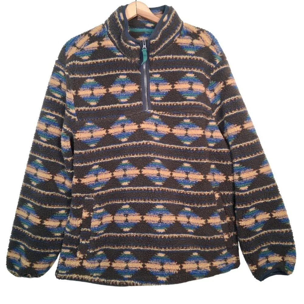 Vintage Horizon Bass Creek Outfitters Fleece Jacket L Pullover Southwest Aztec - Picture 2 of 15
